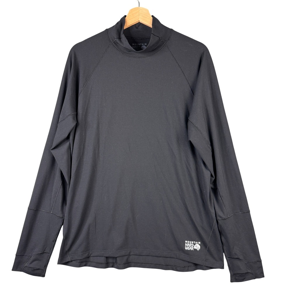 Mountain Hardwear Butterman Mock Neck Long Sleeve Base Layer Black Mens Large